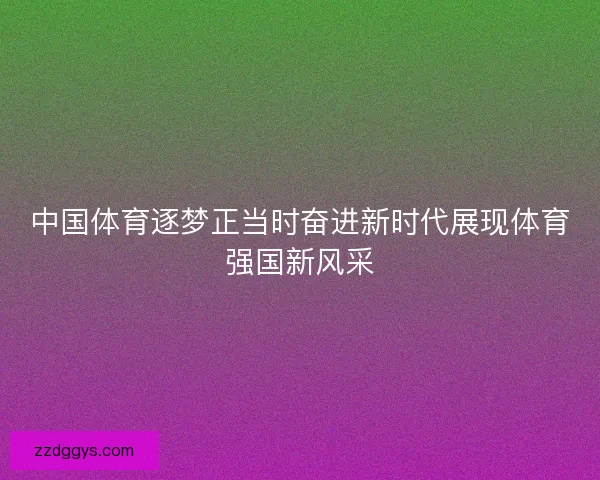 中国体育逐梦正当时奋进新时代展现体育强国新风采